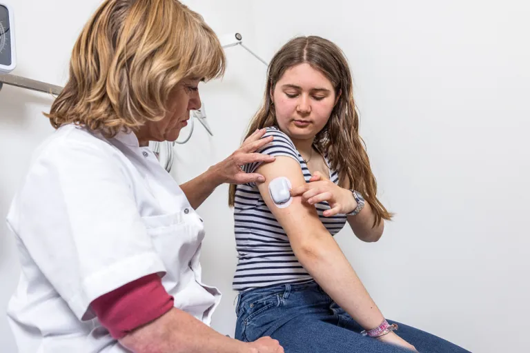 Huid laten testen bij allergie voor sensor of pomp